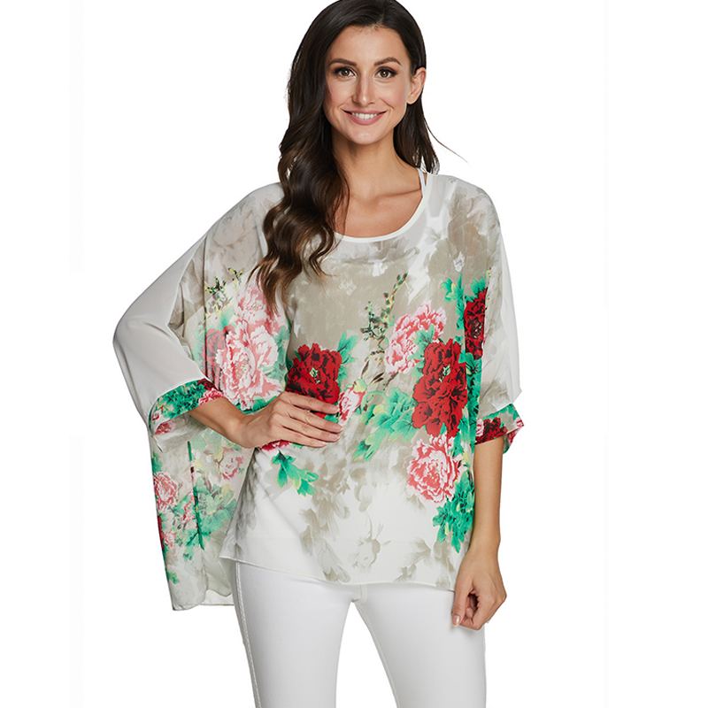 BHflutter camisas mujer 2020 W - Wrap Blouse Chiffon 评论和价格