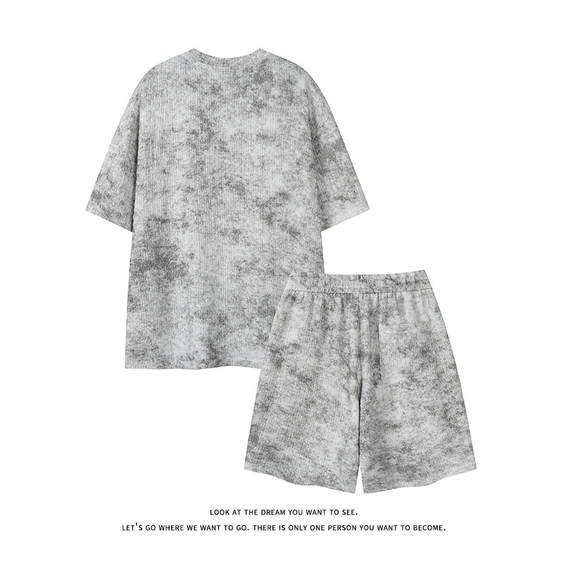 American-style Summer Men Sets - Tie Dye Two Piece 评论和价格