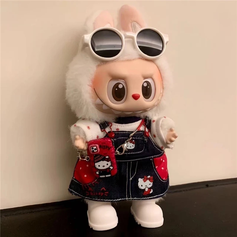 15 17cm For Labubu Doll Polka  - Belted Shirt Dress 评论和价格