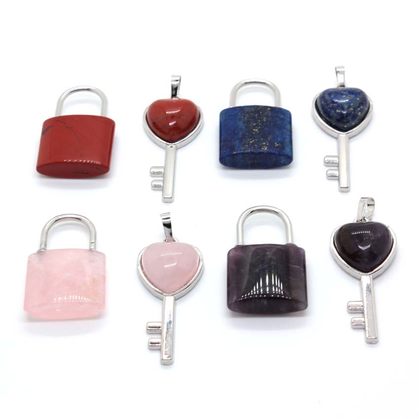 Natural Crystal Couple Lock Ne - Women Fashion Pose 评论和价格