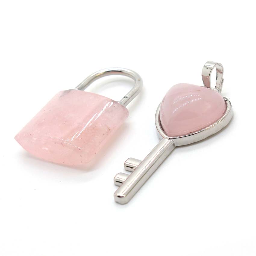 Natural Crystal Couple Lock Ne - Women Fashion Pose 评论和价格