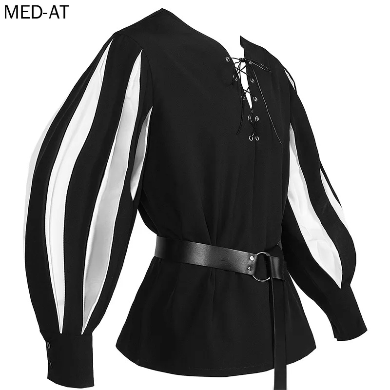 Men's Medieval Cosplay Hallowe - Belted Shirt Dress 评论和价格