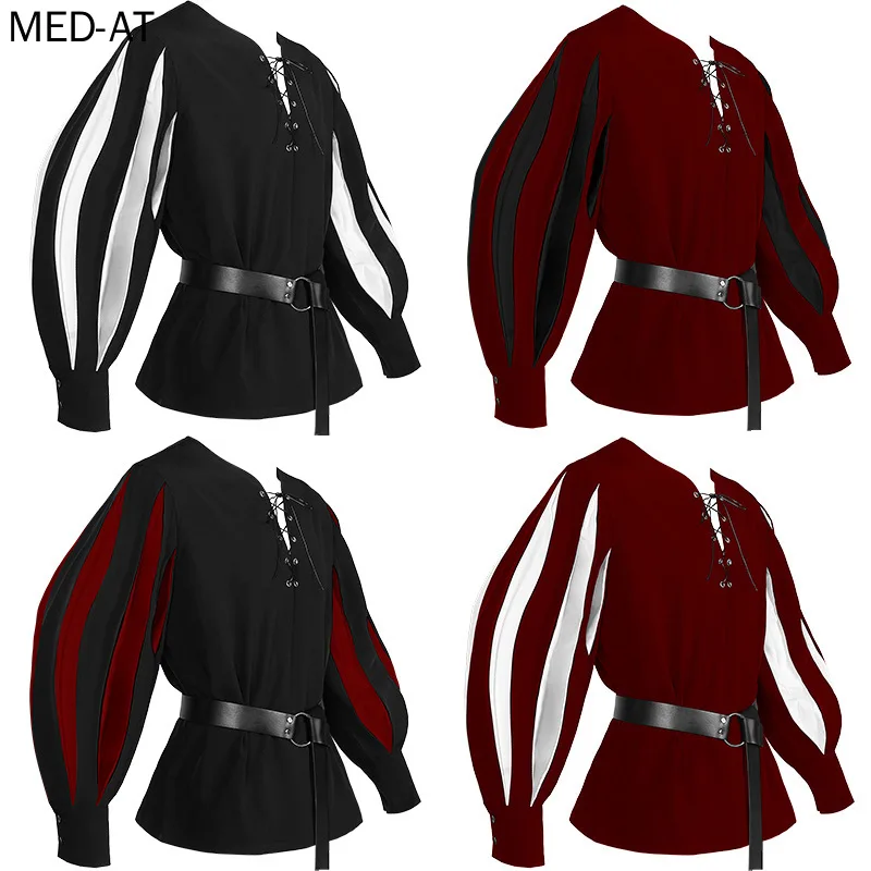 Men's Medieval Cosplay Hallowe - Belted Shirt Dress 评论和价格