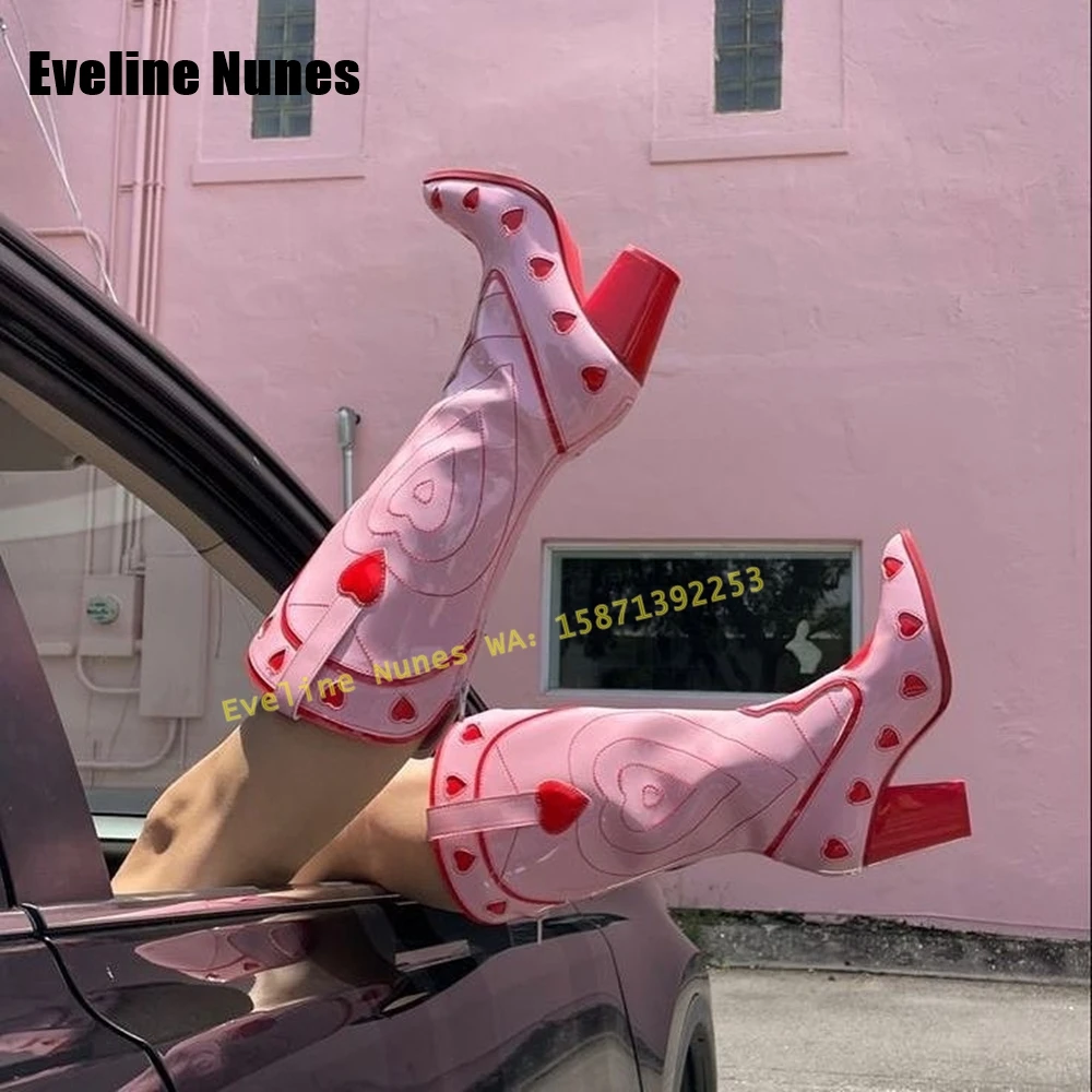 Pink Heart Space Cowgirl Boots - Women'S Fashion Boots 2025 评论和价格
