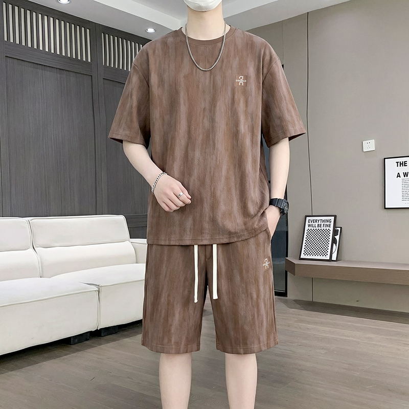 【T-Shirt + 5-Point Shorts】Men' - Tie Dye Two Piece 评论和价格