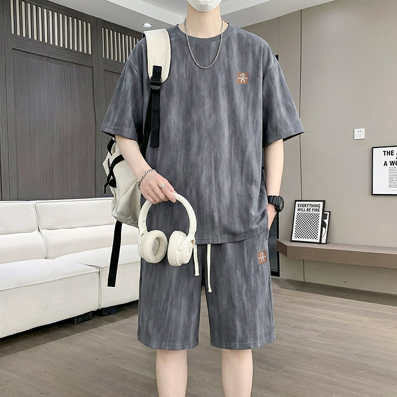 【T-Shirt + 5-Point Shorts】Men' - Tie Dye Two Piece 评论和价格