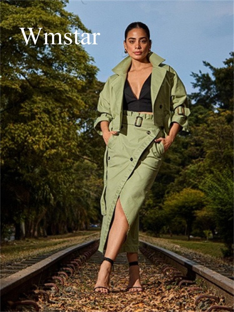 Wmstar 2 Piece Sets Women New  - Belted Shirt Dress 评论和价格