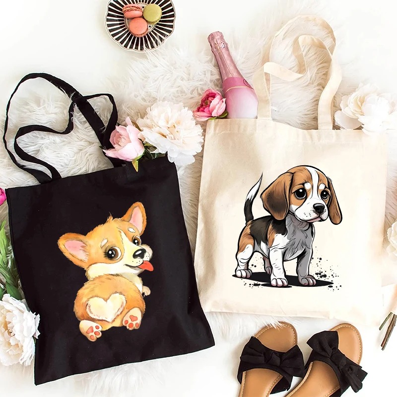 Various Poses of Puppies Tote  - Women Fashion Pose 评论和价格