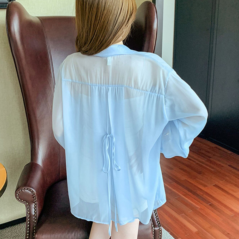 Tie Back Button Down Shirt Wom - Wrap Blouse Chiffon 评论和价格