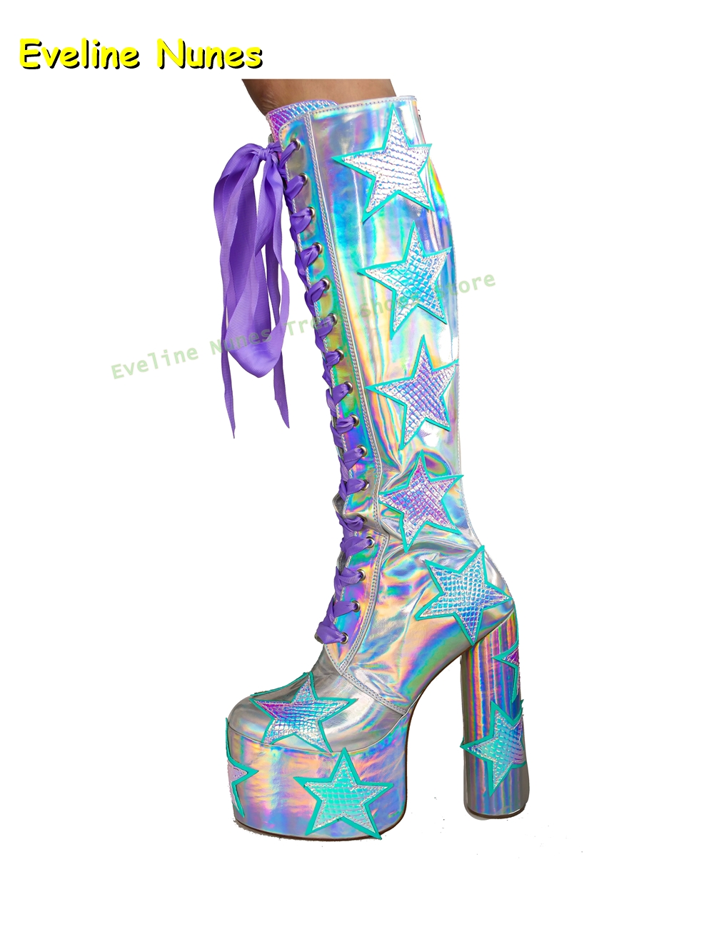 Star Print Multi Color Platfor - Women'S Fashion Boots 2025 评论和价格