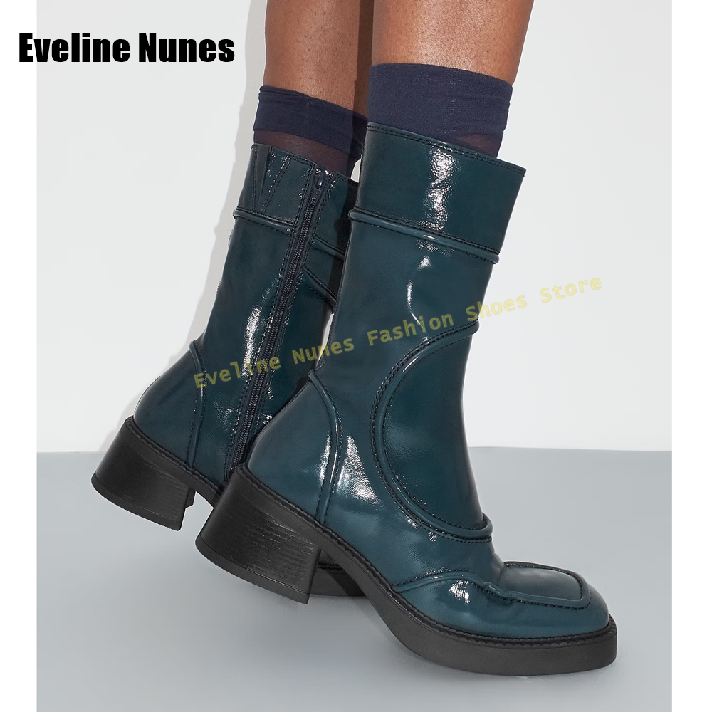 Dark Blue Square Toe Fashion B - Women'S Fashion Boots 2025 评论和价格