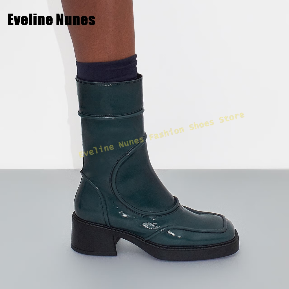 Dark Blue Square Toe Fashion B - Women'S Fashion Boots 2025 评论和价格