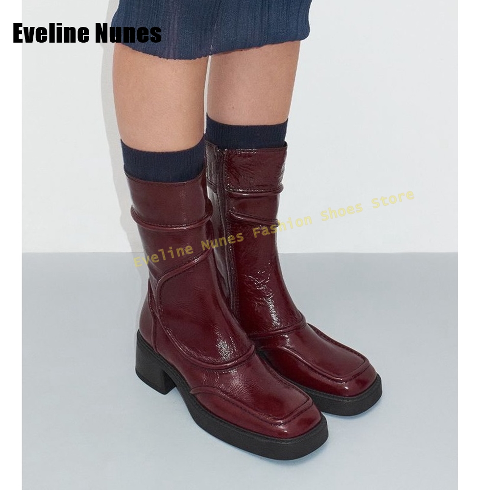 Dark Blue Square Toe Fashion B - Women'S Fashion Boots 2025 评论和价格