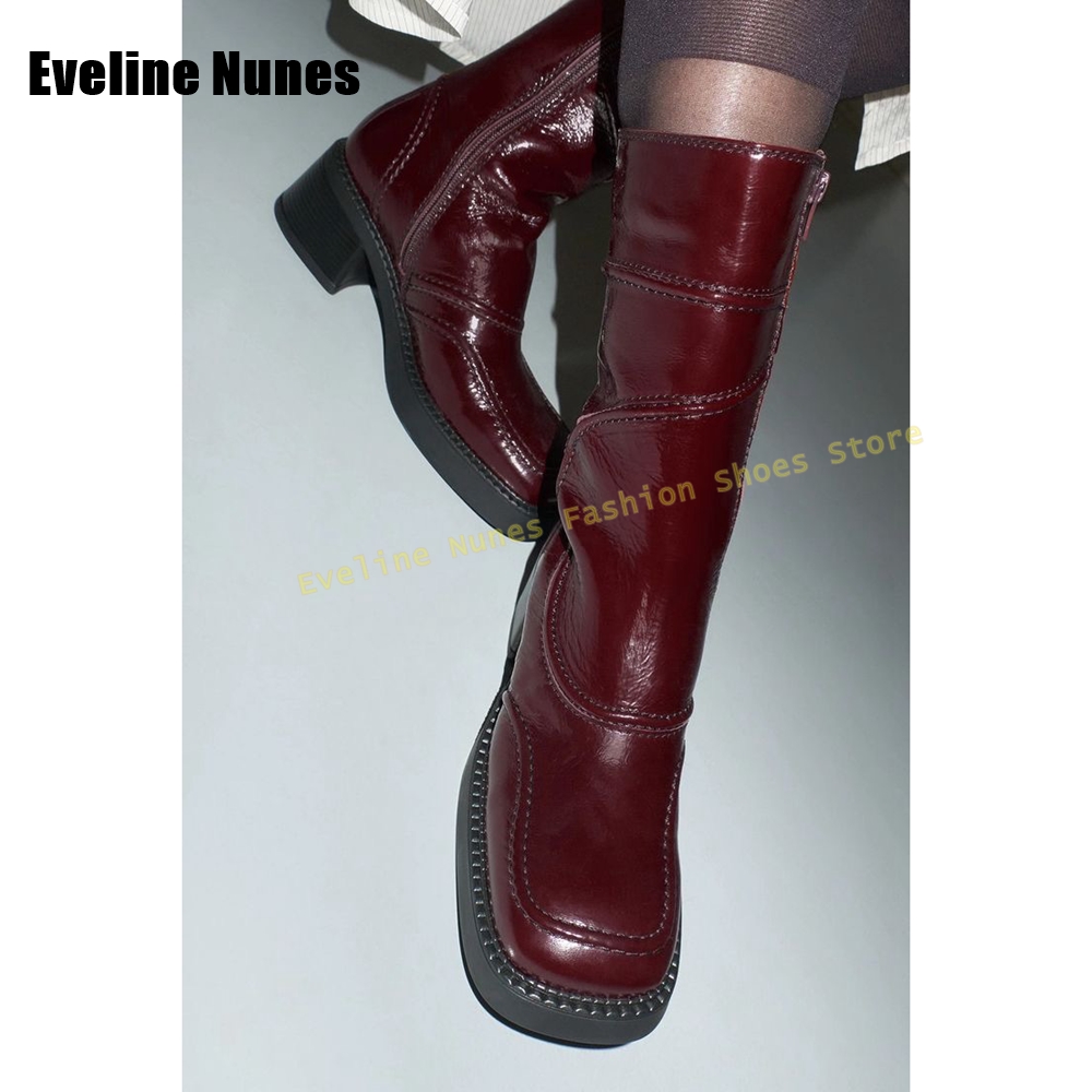 Dark Blue Square Toe Fashion B - Women'S Fashion Boots 2025 评论和价格