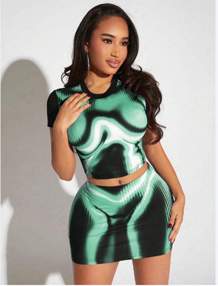STYLISH LADY Tie Dye Printed S - Tie Dye Two Piece 评论和价格