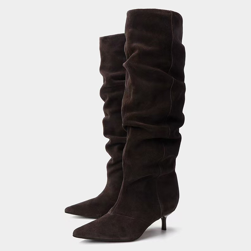 Liyke Runway Fashion Pleated S - Women'S Fashion Knee High Boots 评论和价格