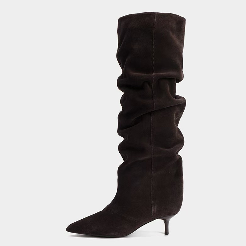 Liyke Runway Fashion Pleated S - Women'S Fashion Knee High Boots 评论和价格