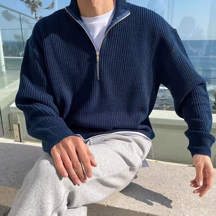 Autumn & Winter Men's Knitting - Ribbed Knit Sweater 评论和价格
