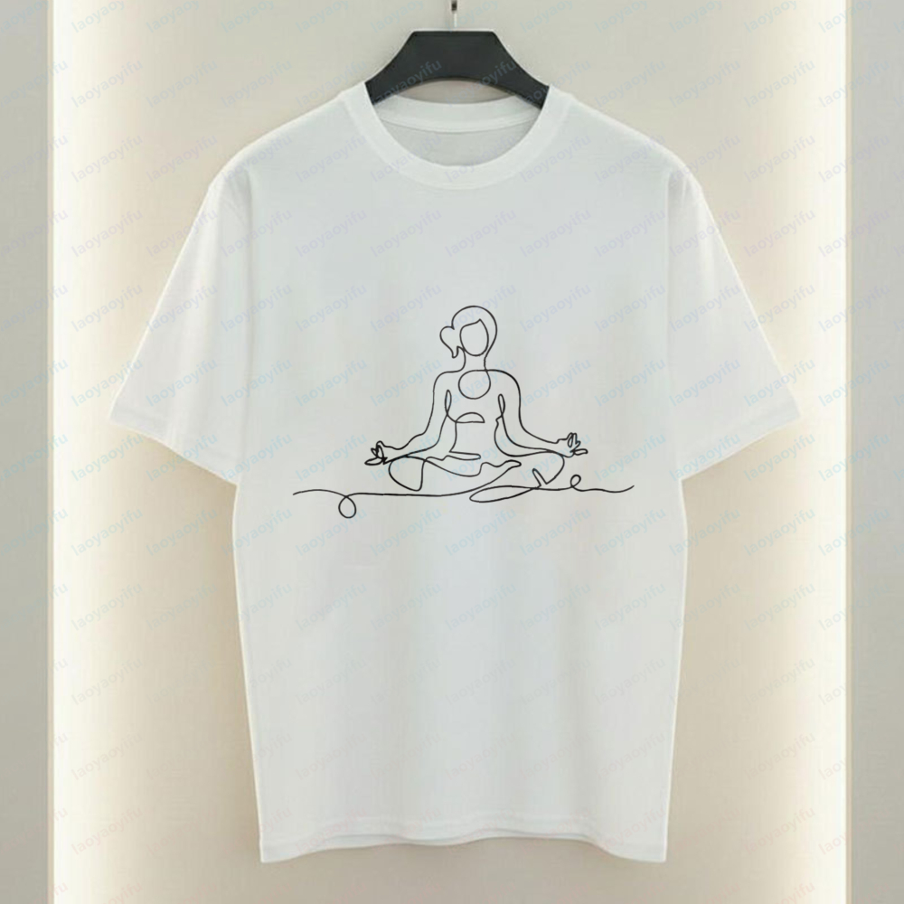 Yoga Pose T-Shirt Minimalist L - Women Fashion Pose 评论和价格