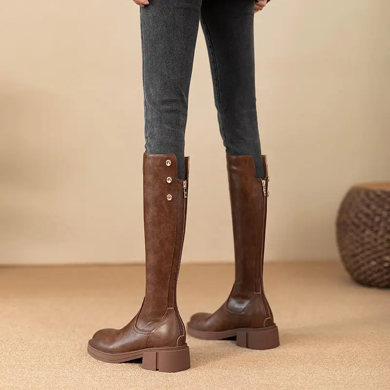 Autumn Winter Middle Heel Ladi - Women'S Fashion Boots 2025 评论和价格