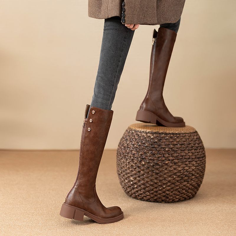 Autumn Winter Middle Heel Ladi - Women'S Fashion Boots 2025 评论和价格